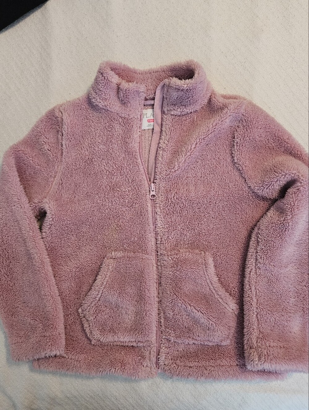 Children's Place Girls' Plush Hoodie in Mauve. Size 7/8.